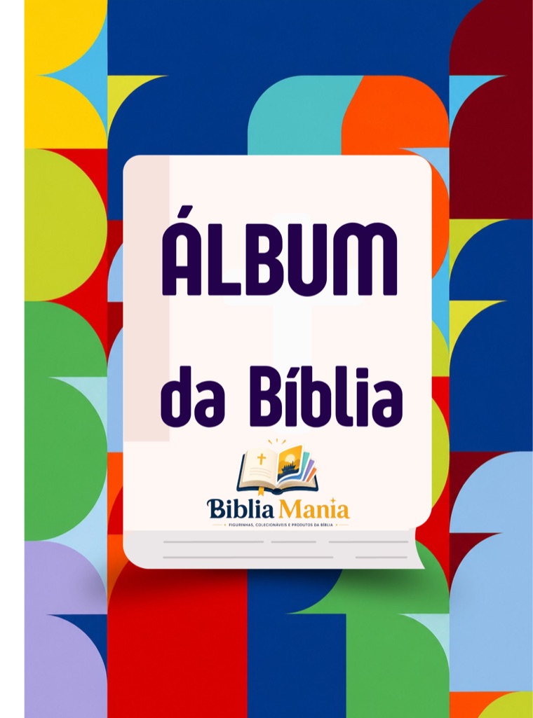 Capa do Álbum da Bíblia — 87 figurinhas bíblicas colecionáveis