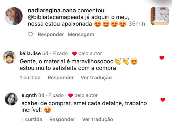 Clientes: já adquiri o meu, estou apaixonada, trabalho incrível